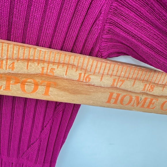 RAG & BONE ESME Woman pink ribbed stretch button collared polo midi shirtdress M - Picture 9 of 12